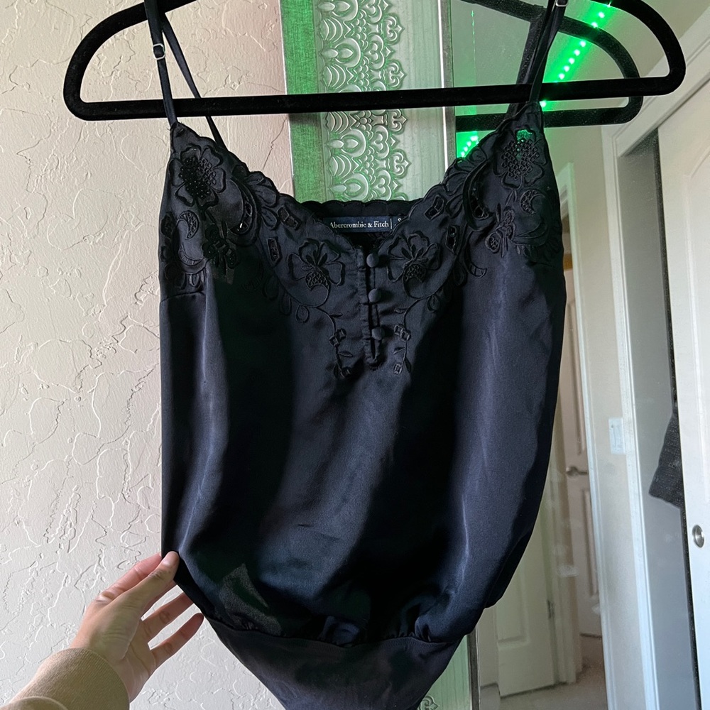 Abercrombie Black Silk Bodysuit